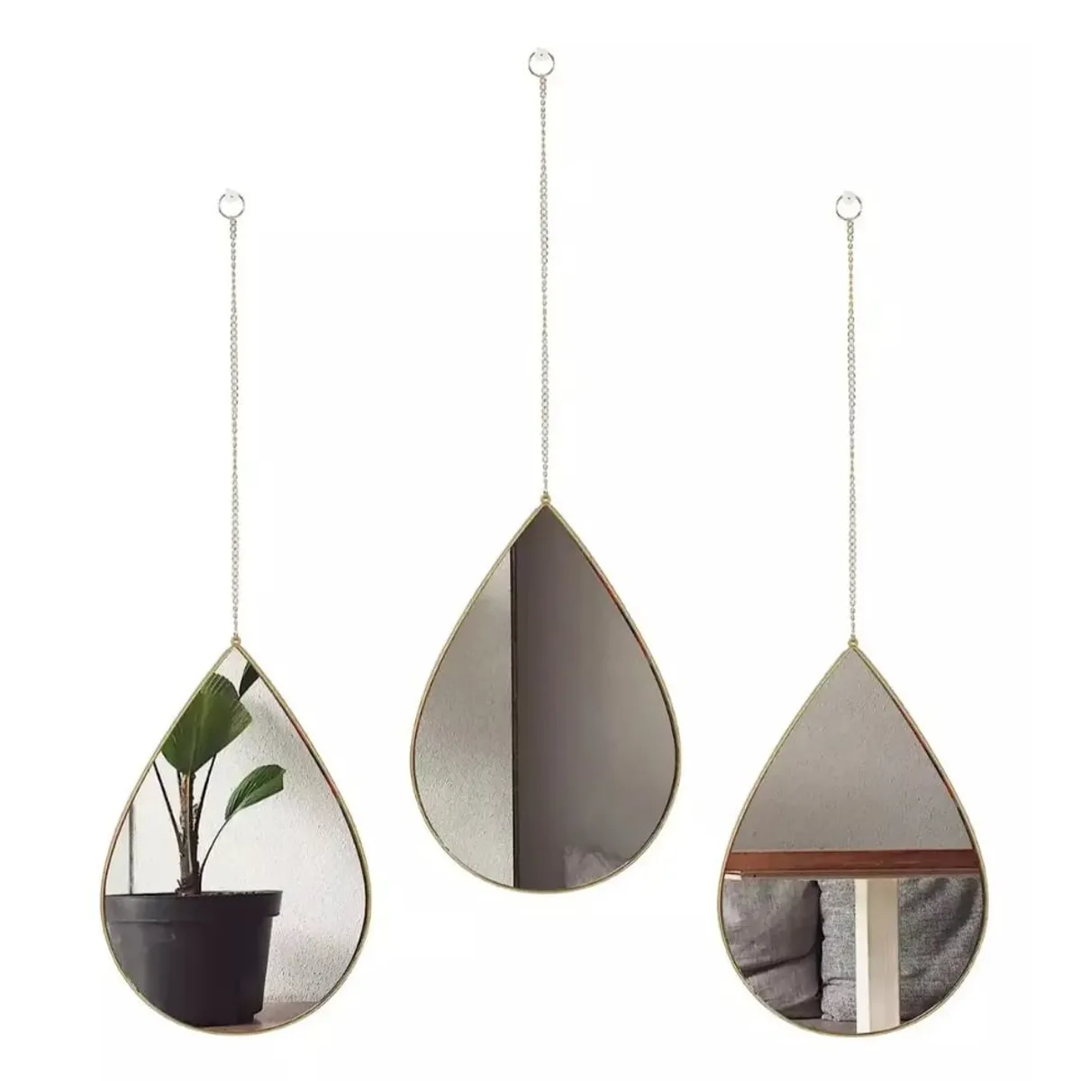 GENERICO - Set de 3 Espejos Gotas Colgantes
