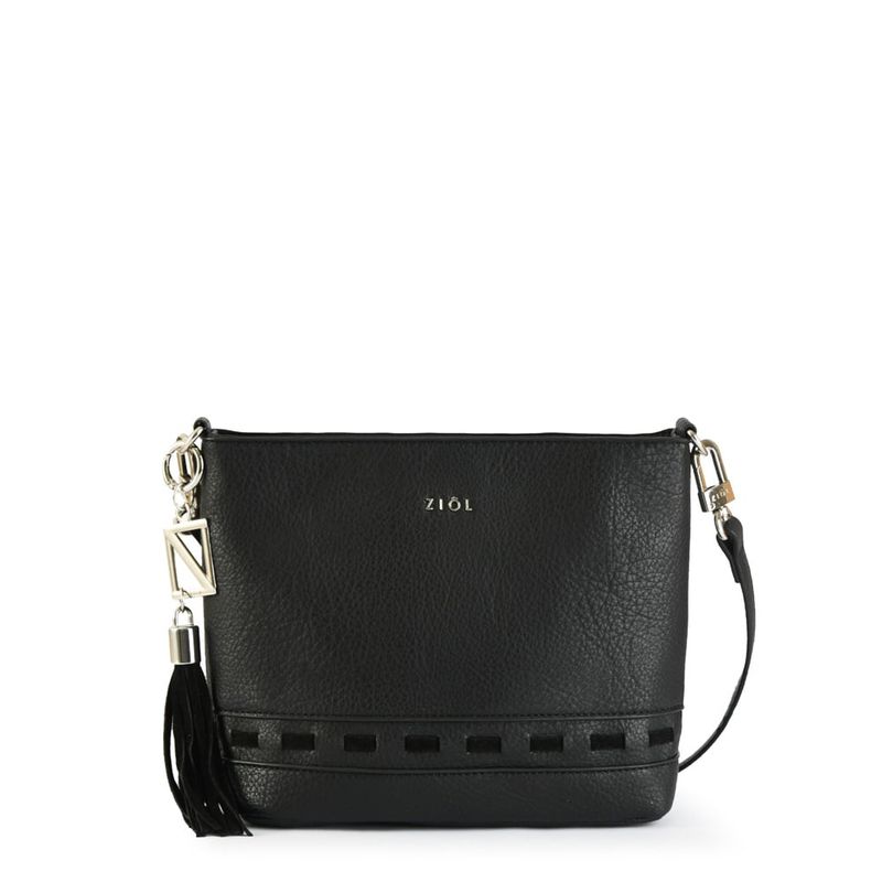 ZIOL - Cartera bandolera mediana kristal negro