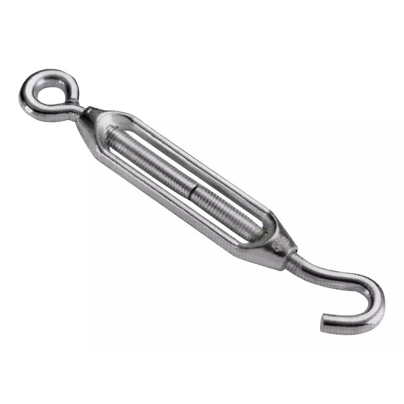 GENERICO - Tensor Ojo Gancho Galvanizado Piola 3/16 M5 Pack De 12