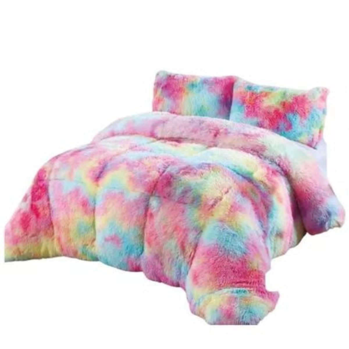 GENERICO - Cobertor Plumón Invierno Chiporro Liso Peludo Cama 2 Plazas ARCO IRIS