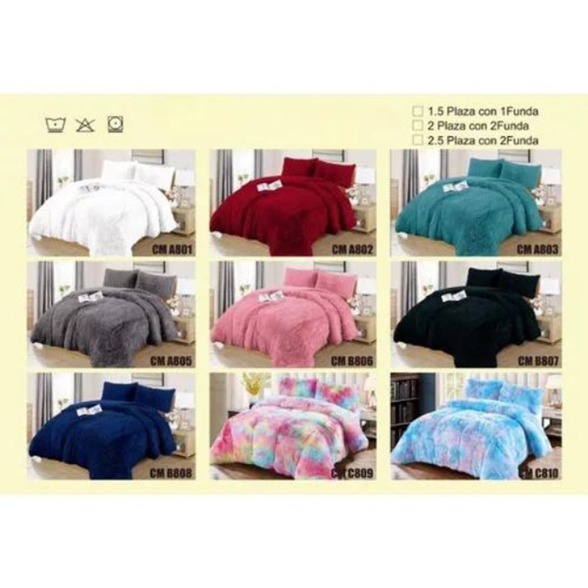 GENERICO - Cobertor Plumón Invierno Chiporro Liso Peludo Cama 2 Plazas ARCO IRIS