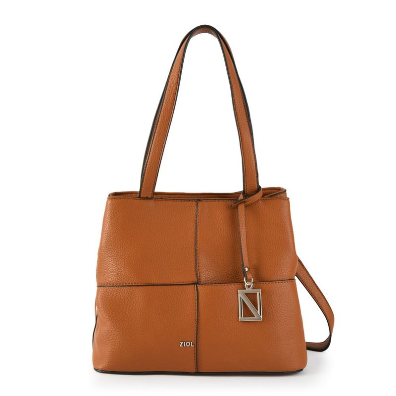 ZIOL - Cartera dos asas tres divisiones mediana gales camel