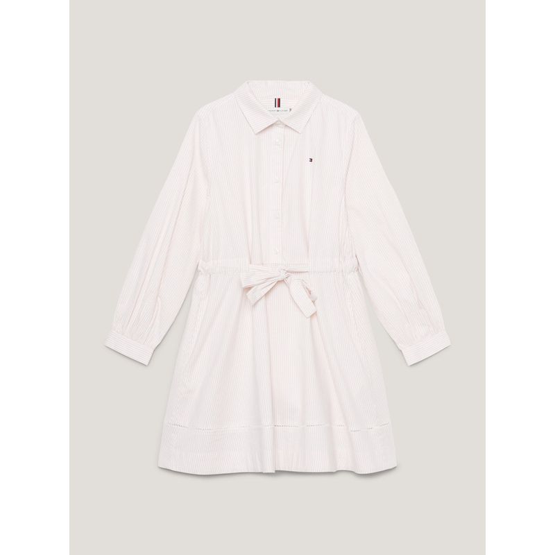 TOMMY HILFIGER - VESTIDO ESSENTIAL CON RAYAS ITHACA BLANCO TOMMY HILFIGER
