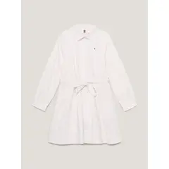 TOMMY HILFIGER - VESTIDO ESSENTIAL CON RAYAS ITHACA BLANCO