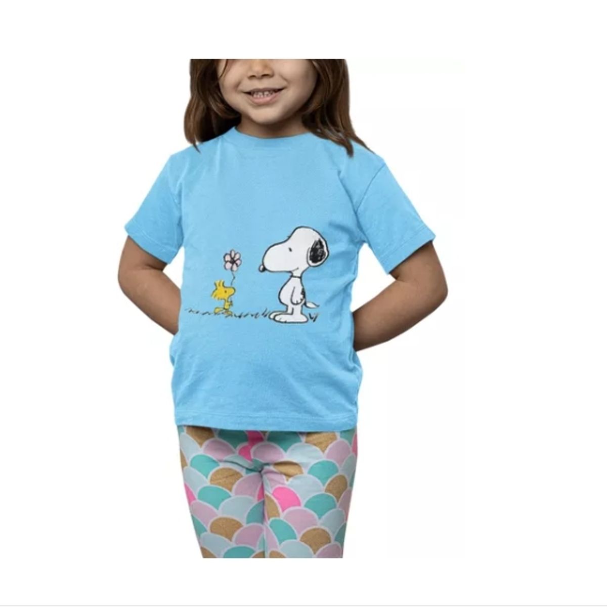 GENERICO - Polera Niña Snoopy Charlie Brown Flor Estampado Algodon