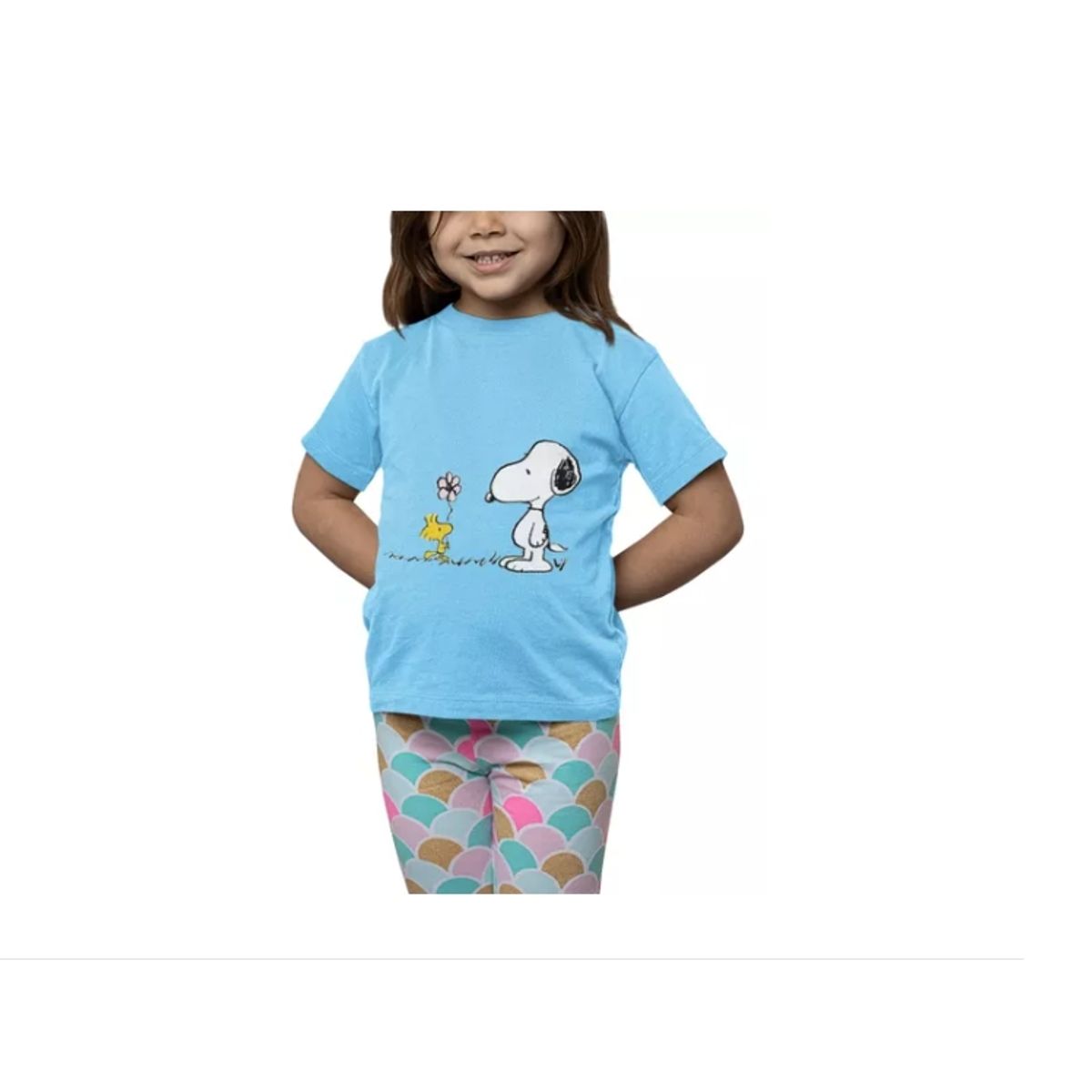 GENERICO - Polera Niña Snoopy Charlie Brown Flor Estampado Algodon