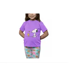 GENERICO - Polera Niña Snoopy Charlie Brown Flor Estampado Algodon