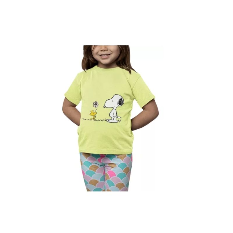 GENERICO - Polera Niña Snoopy Charlie Brown Flor Estampado Algodon