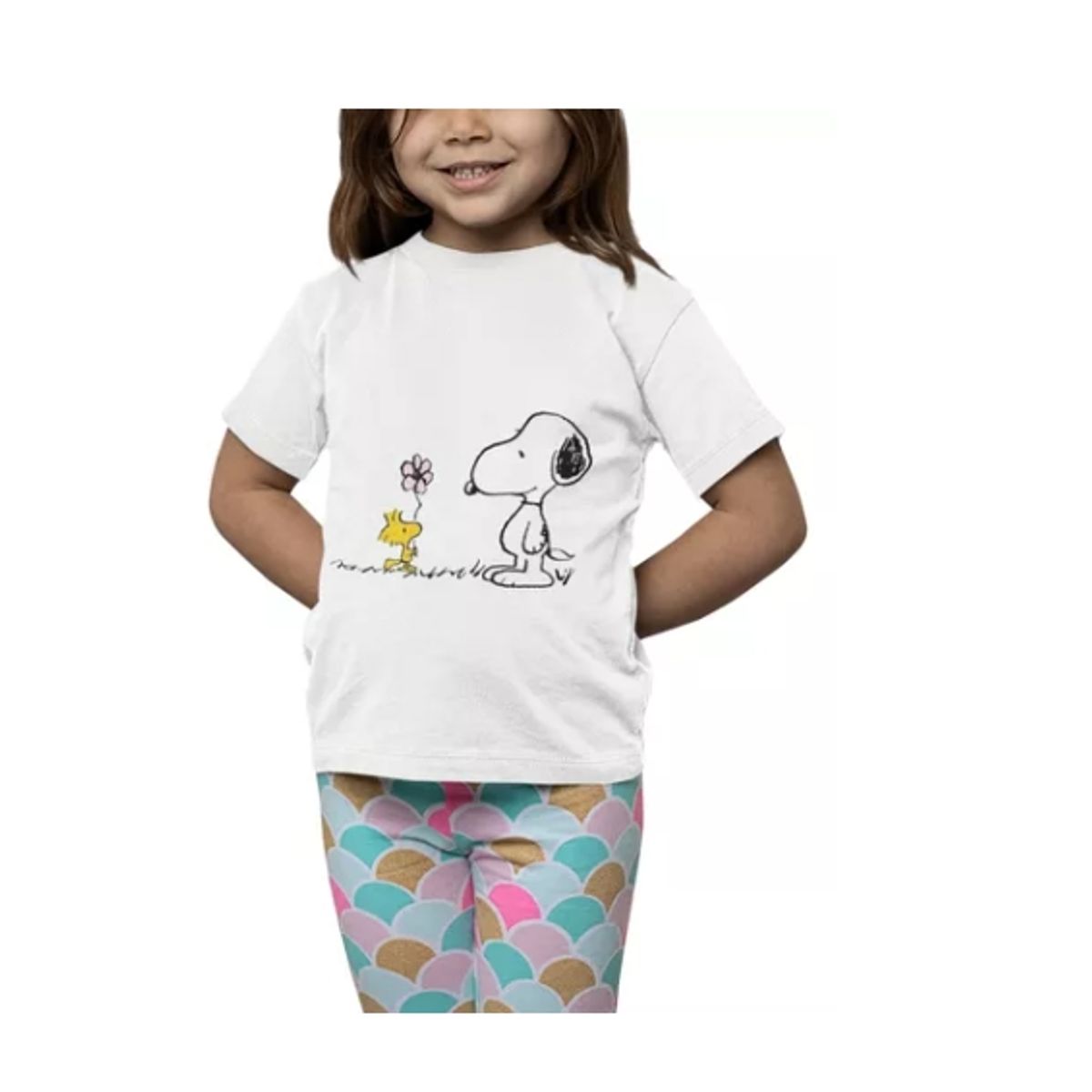 GENERICO - Polera Niña Snoopy Charlie Brown Flor Estampado Algodon