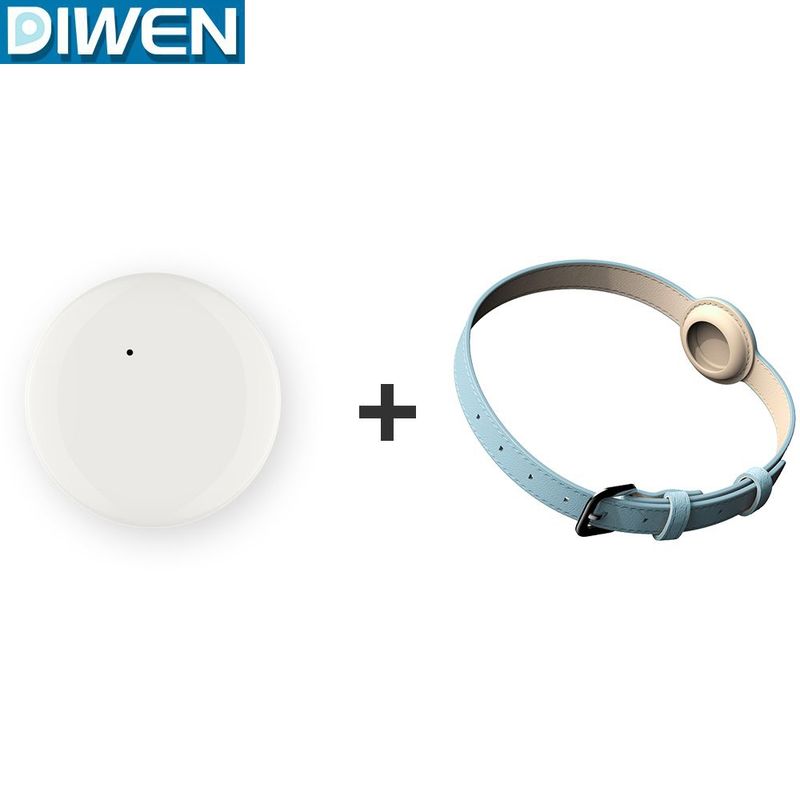 DIWEN - Dispositivo Antipérdida para iPhone Pet Collar Tamaño Mediano Azul