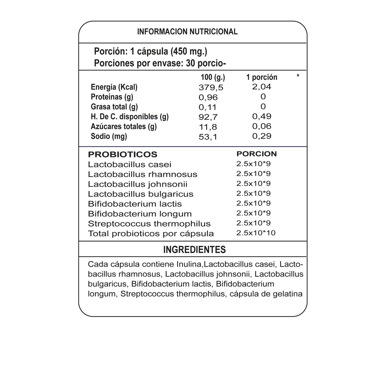 PRANALAB - Probióticos Probiolab Digestive de 25 Billones 30 Cápsulas Pack 2 Frascos