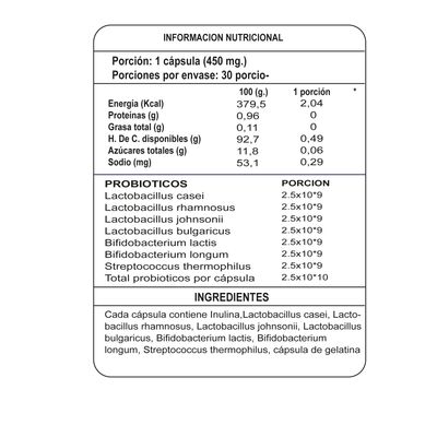 Imagen 2 del producto Probióticos Probiolab Digestive de 25 Billones 30 Cápsulas Pack 2 Frascos