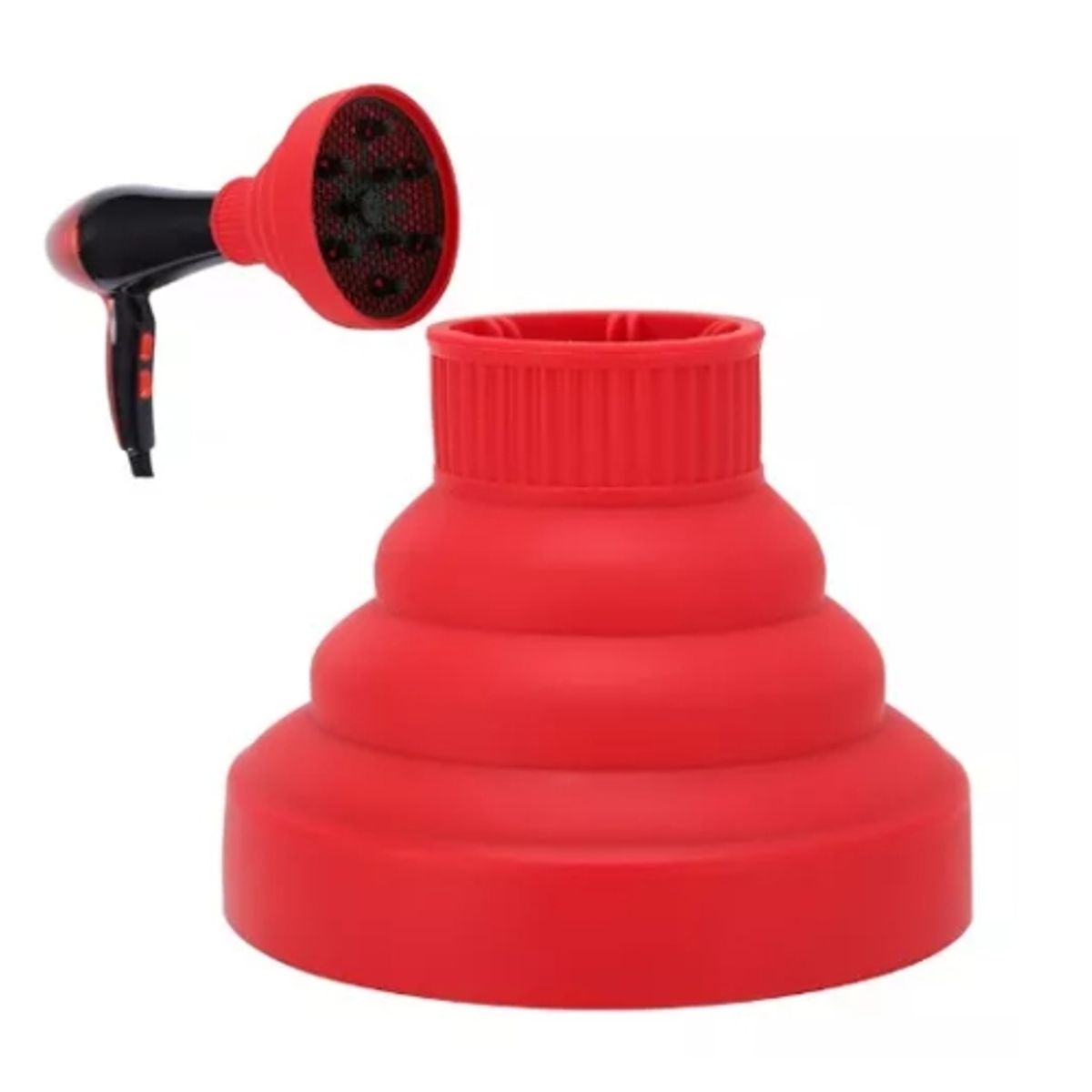 GENERICO - Difusor Plegable De Silicona Para Secador De Cabello Rojo