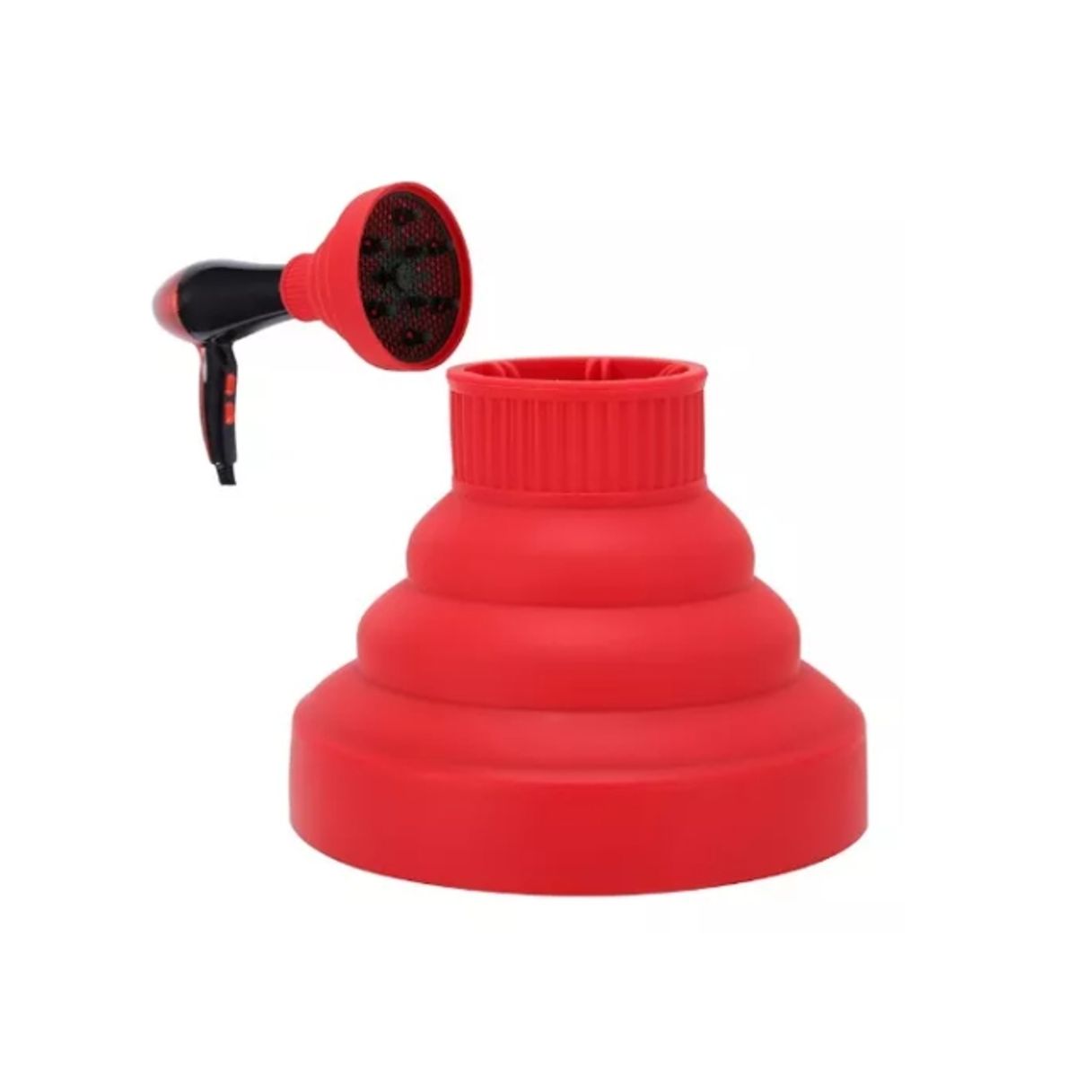 GENERICO - Difusor Plegable De Silicona Para Secador De Cabello Rojo