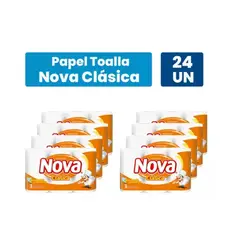 NOVA - Toalla De Papel Clásica 8 Paq De 24 Rollos X12m