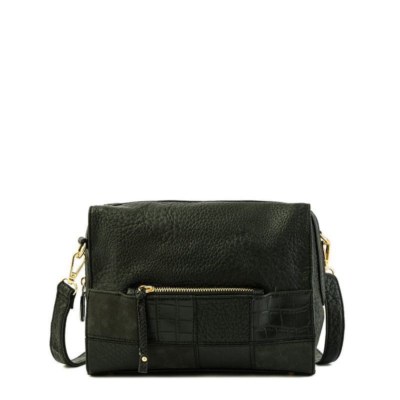 ZIOL - Cartera bandolera mediana cuadrille negro