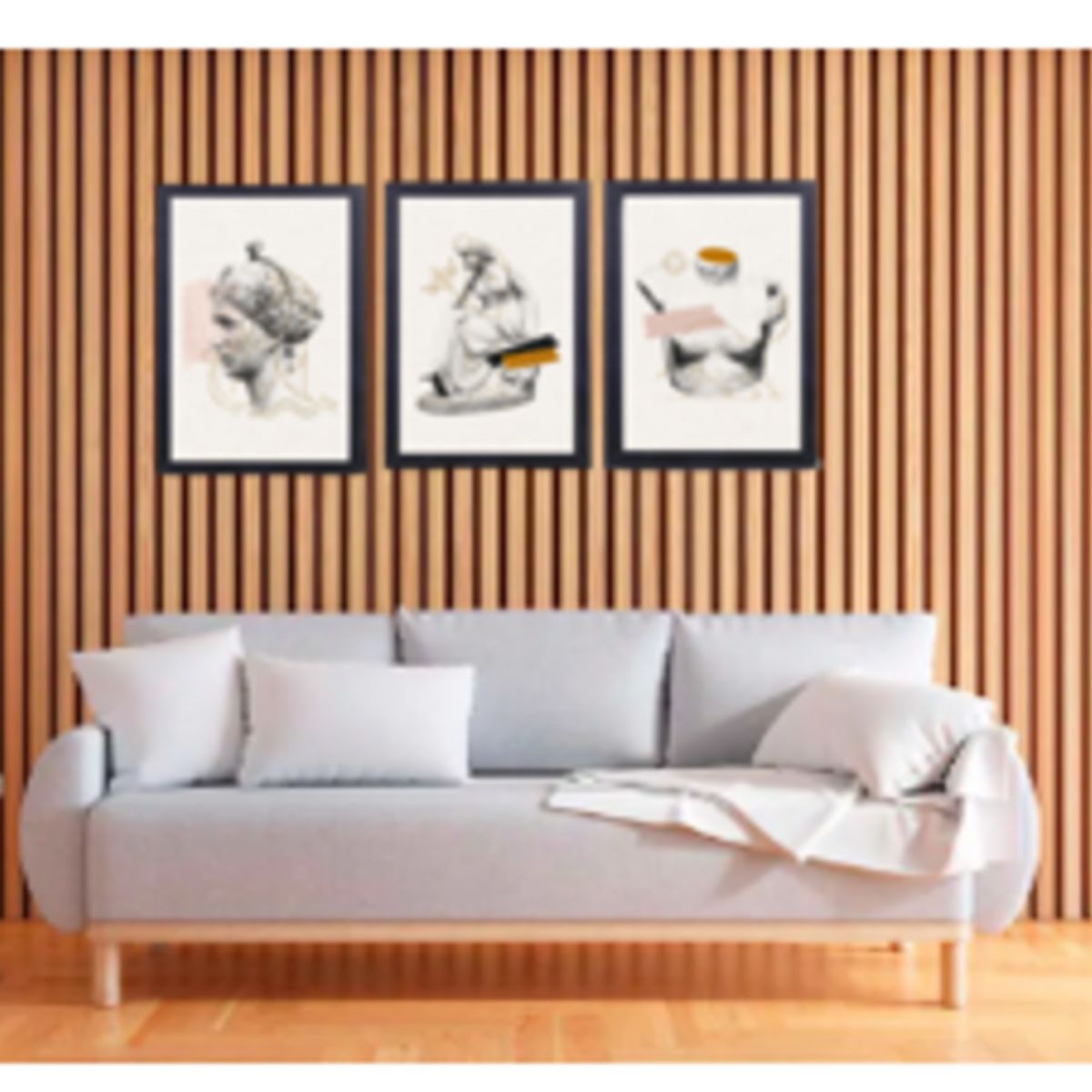 GENERICO - Cuadros  Decorativo Escultura  Mujer Griega Pack X 3 Uds   35cm  X 50cm C/u