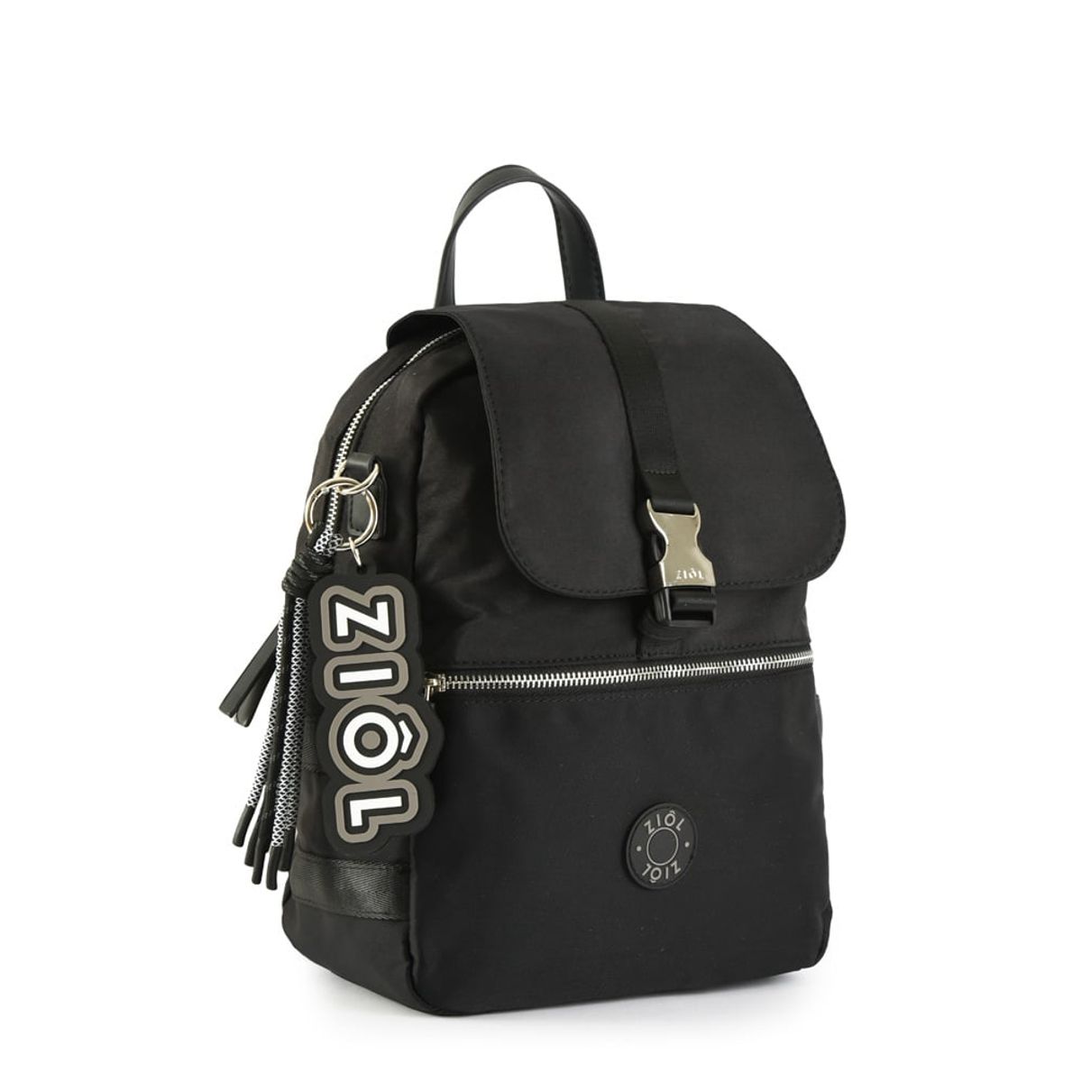 ZIOL - Mochila con tapa tavira mediana negro
