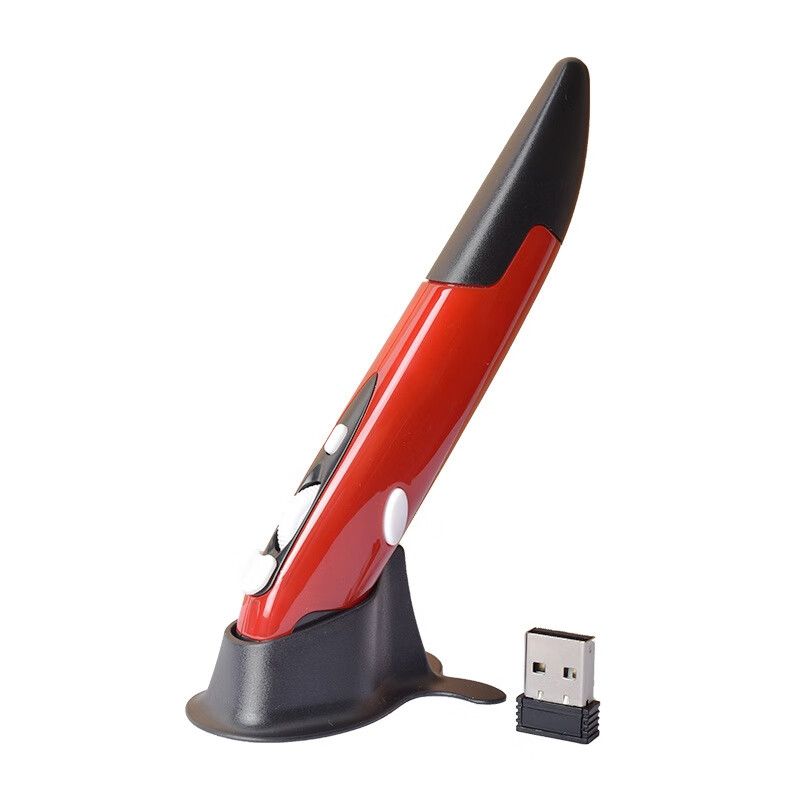 SHARGE - Ratón tipo lápiz Diseño de agarre vertical inalámbrico de 24GHz Rojo