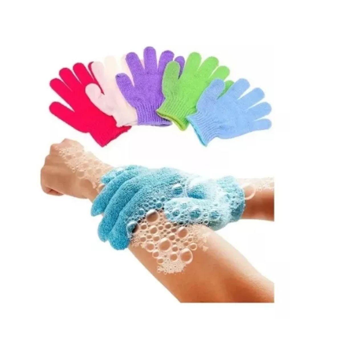 FLOWER SECRET - Pack X 2 Guantes Exfoliantes Ducha Limpieza Desinfeccion
