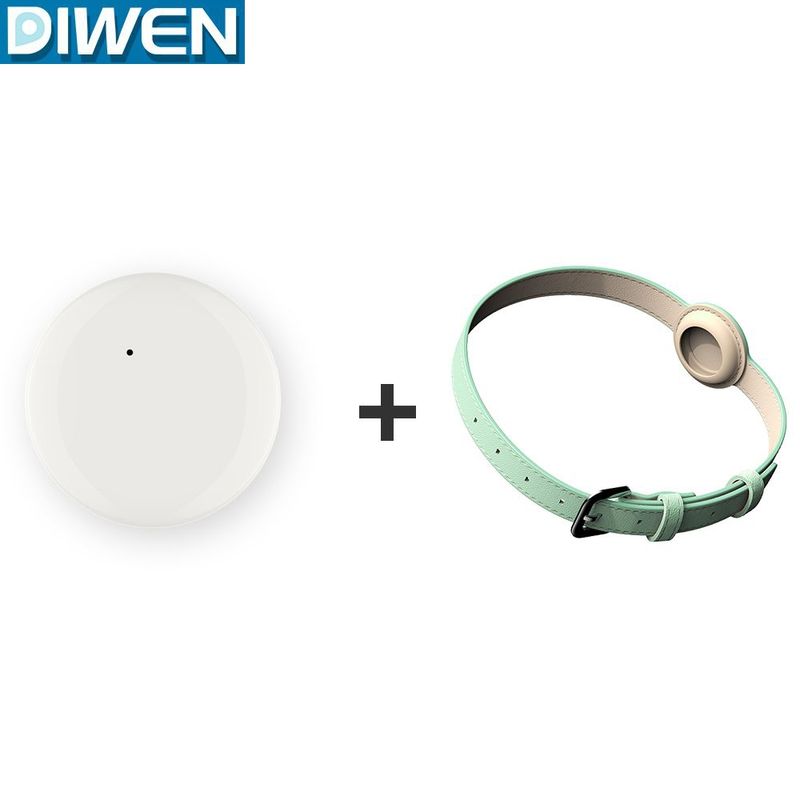 DIWEN - Dispositivo Antipérdida para iPhone Pet Collar Tamaño Mediano Verde