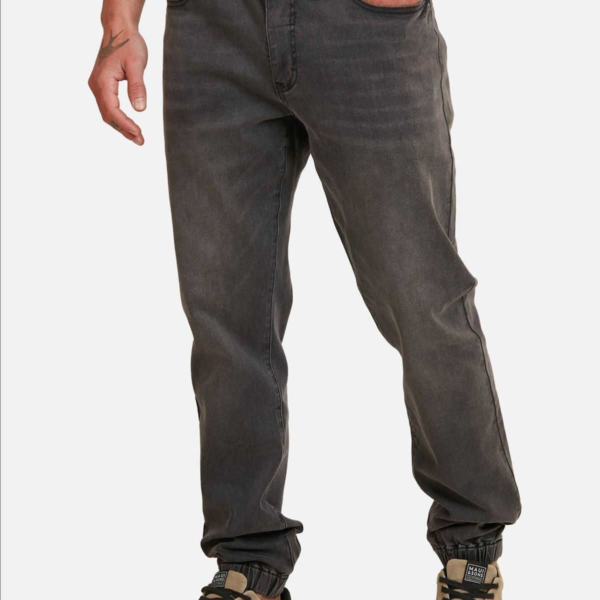 MAUI AND SONS - Pantalon Jogger Maui Denim Hombre Gris Maui And Sons
