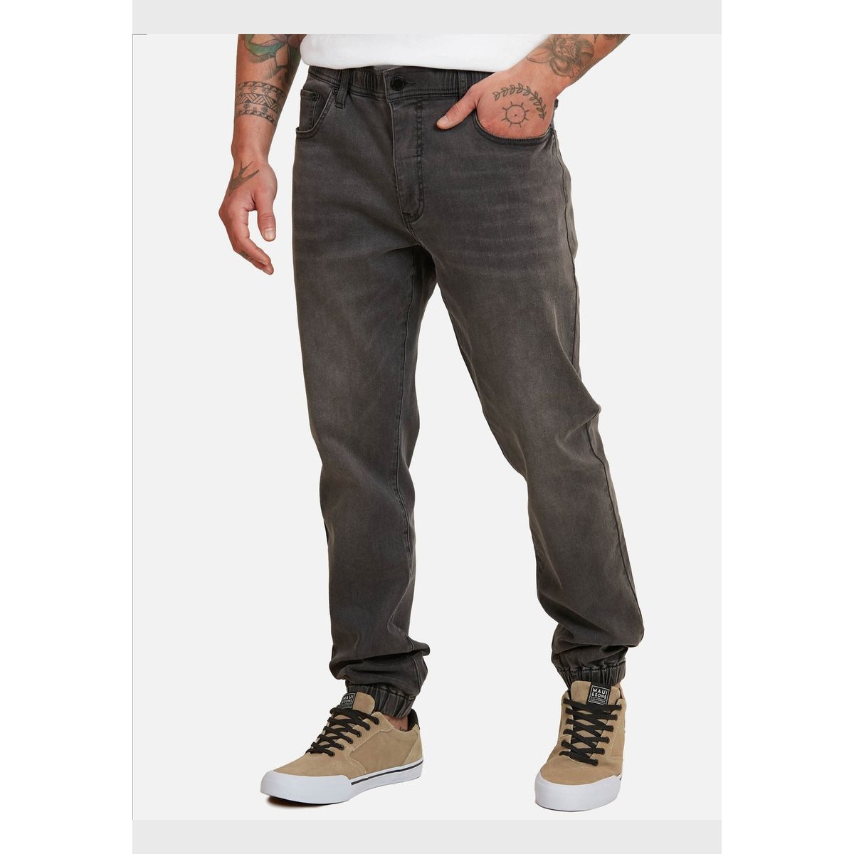 MAUI AND SONS - Pantalon Jogger Maui Denim Hombre Gris Maui And Sons
