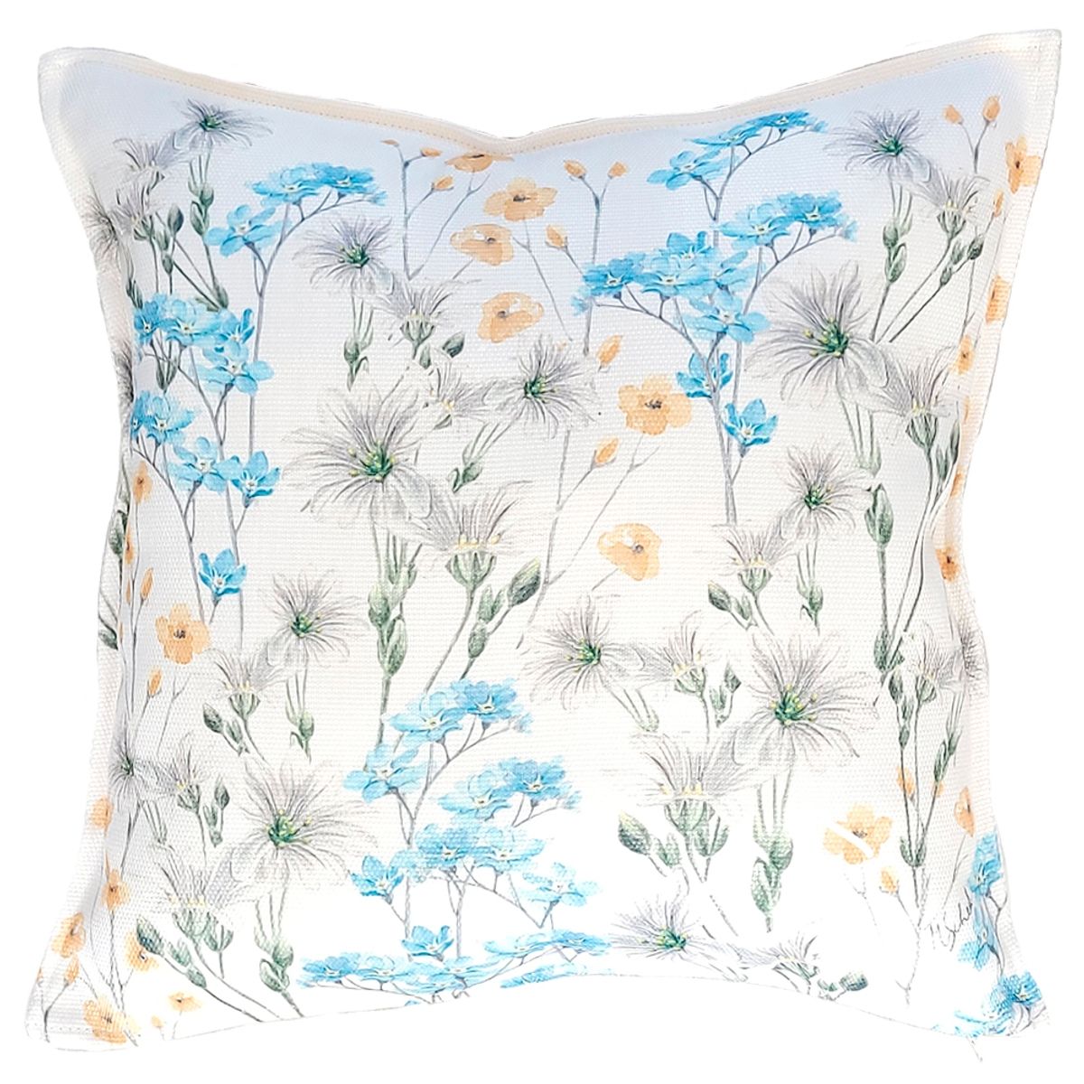 MARGARITA SCHEEL BY CASA ALVARINHO - FUNDA COJÍN MARISA NO ME OLVIDES SOBRE BLANCO 45X45