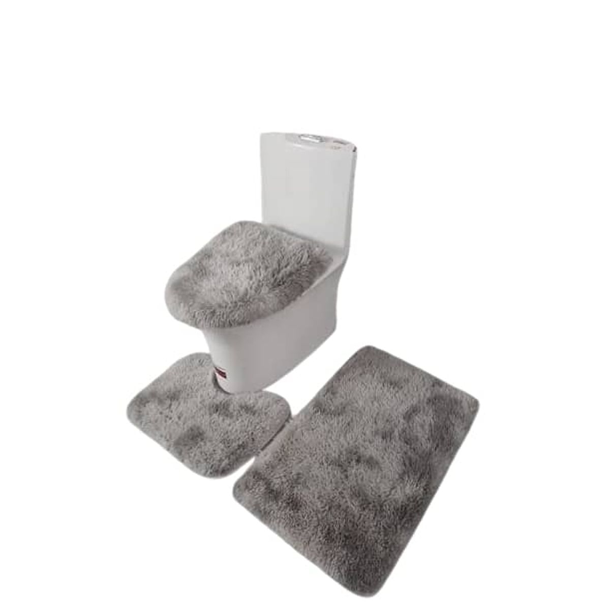 GENERICO - Juego de Baño Peludos Color Gria Claro Jaspeado 3 Piezas  TF