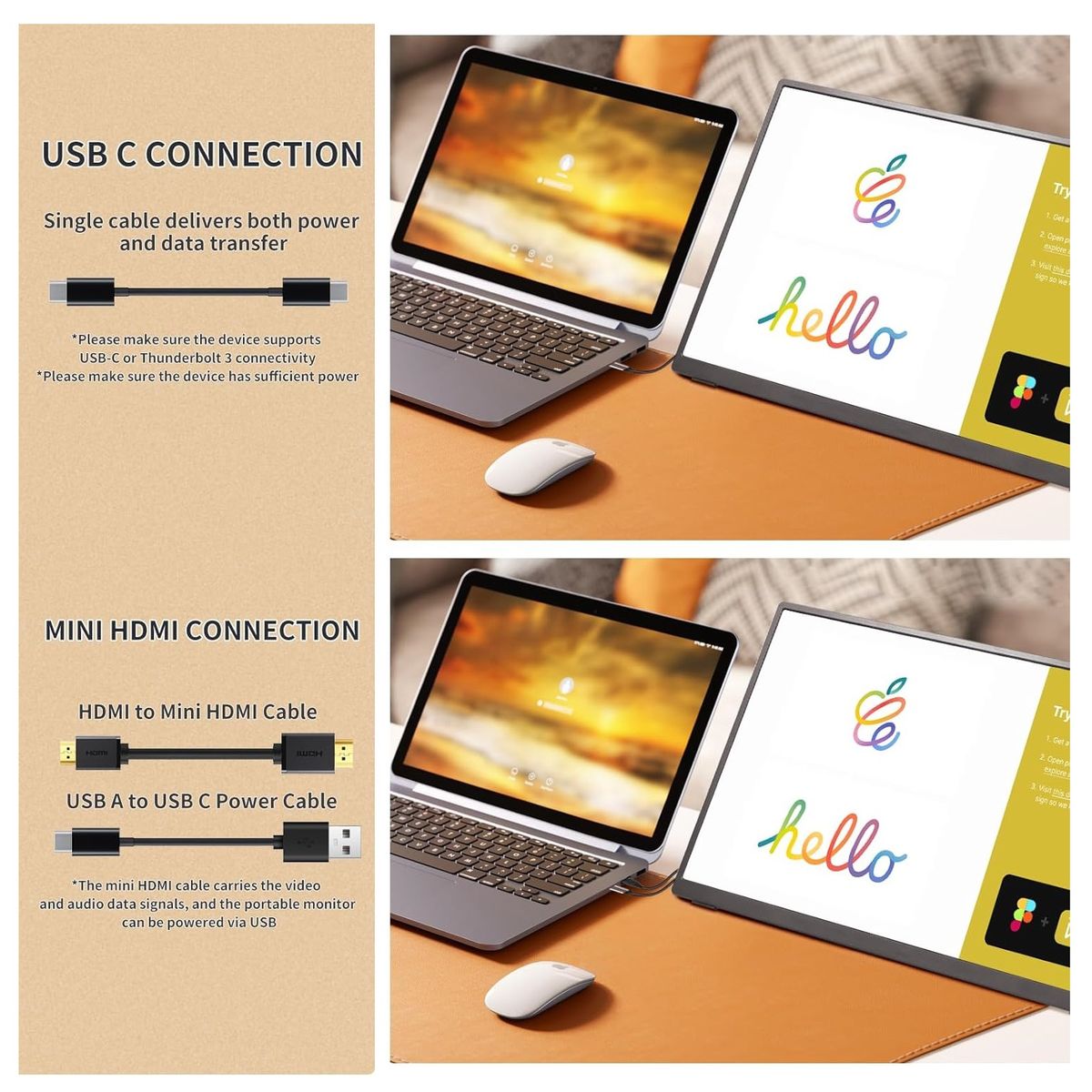 REHISK - Monitor Portátil 18.5 FHD 100Hz - para PC o consolas (Con soporte)