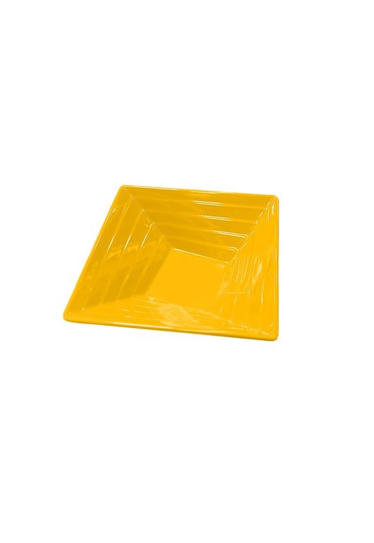 Set De 4 Bowl Cuadrado Melamina 15 Cm. Amarillo