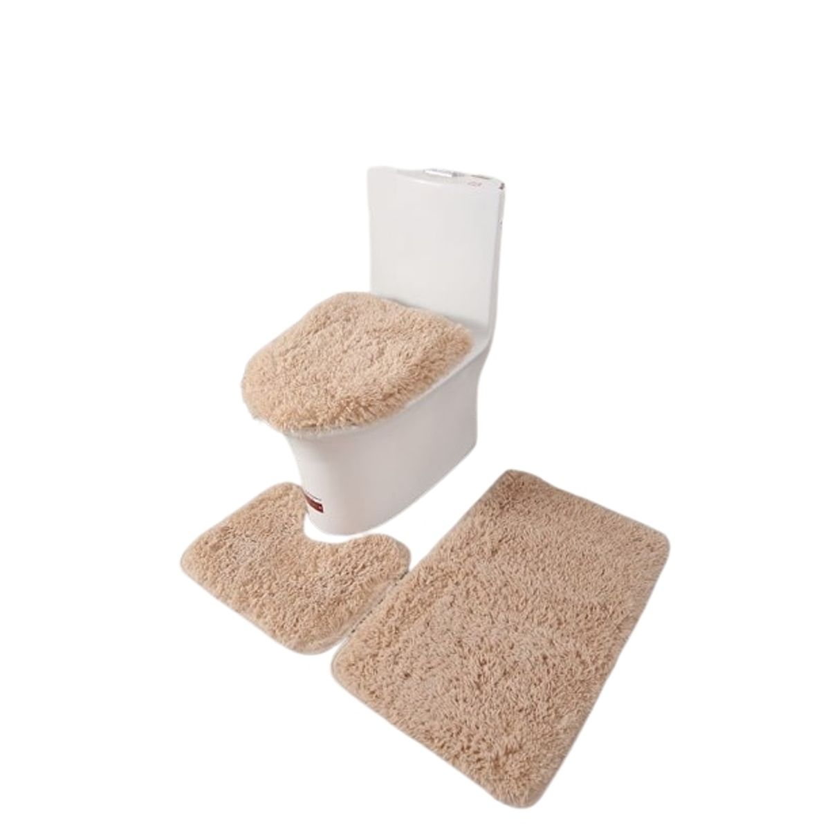 GENERICO - Juego de Baño Color BEIGE Peludo  3 Piezas  TF