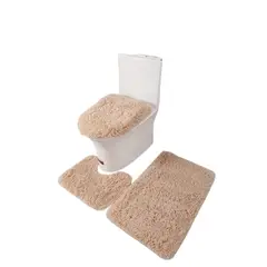 GENERICO - Juego de Baño Color BEIGE Peludo 3 Piezas TF