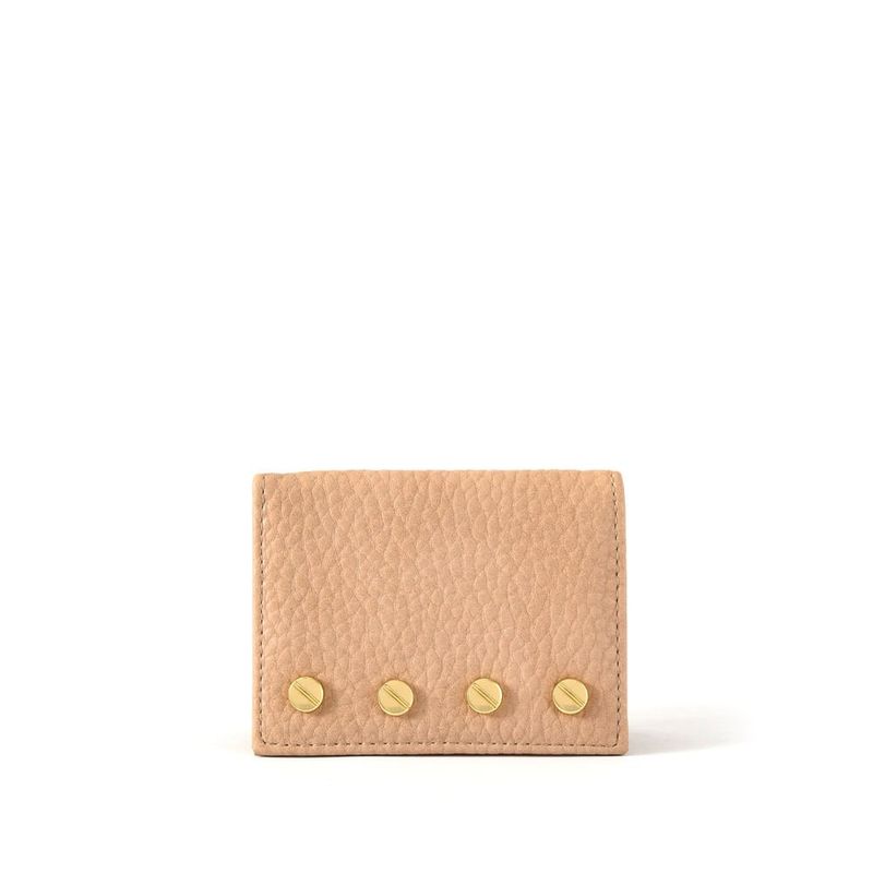 ZIOL - Tarjetero con ventana pequeña trachi beige