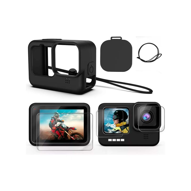 GENERICO - Funda De Silicona Para Gopro Hero 11 10 9 Kit De Accesorios