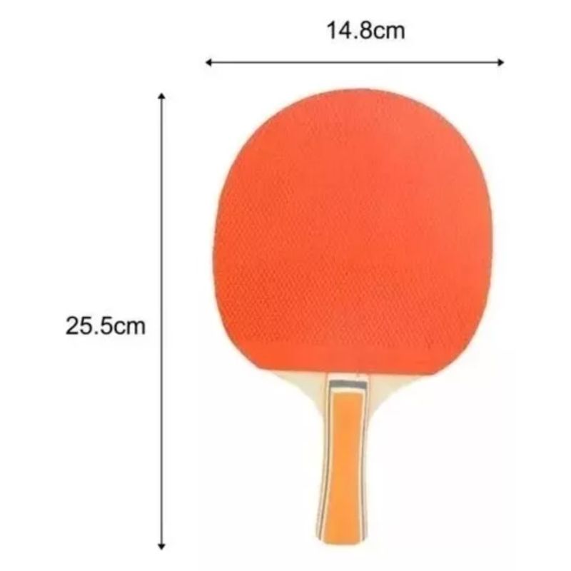 GENERICO - Set Par Paleta Raqueta Ping Pong + 3 Pelotas + Estuche