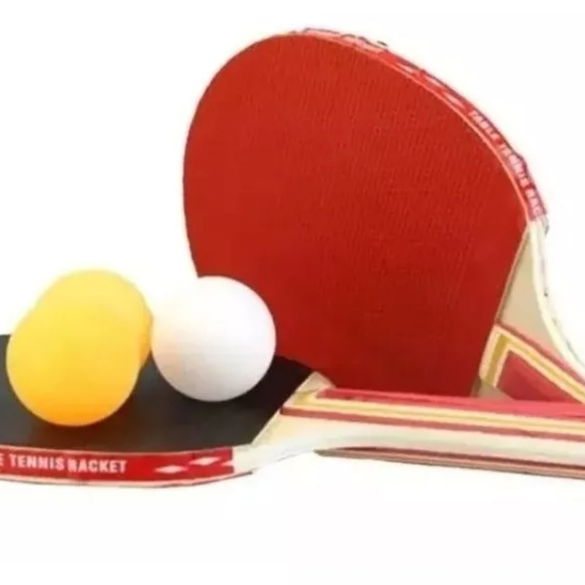 GENERICO - Set Par Paleta Raqueta Ping Pong + 3 Pelotas + Estuche