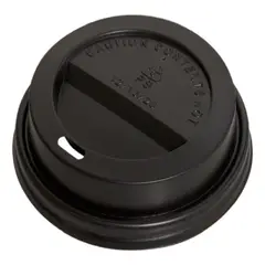 OMNIPACK - Tapa Plana Negra c/ Boquilla para Vaso 8 oz (50 Unidades)