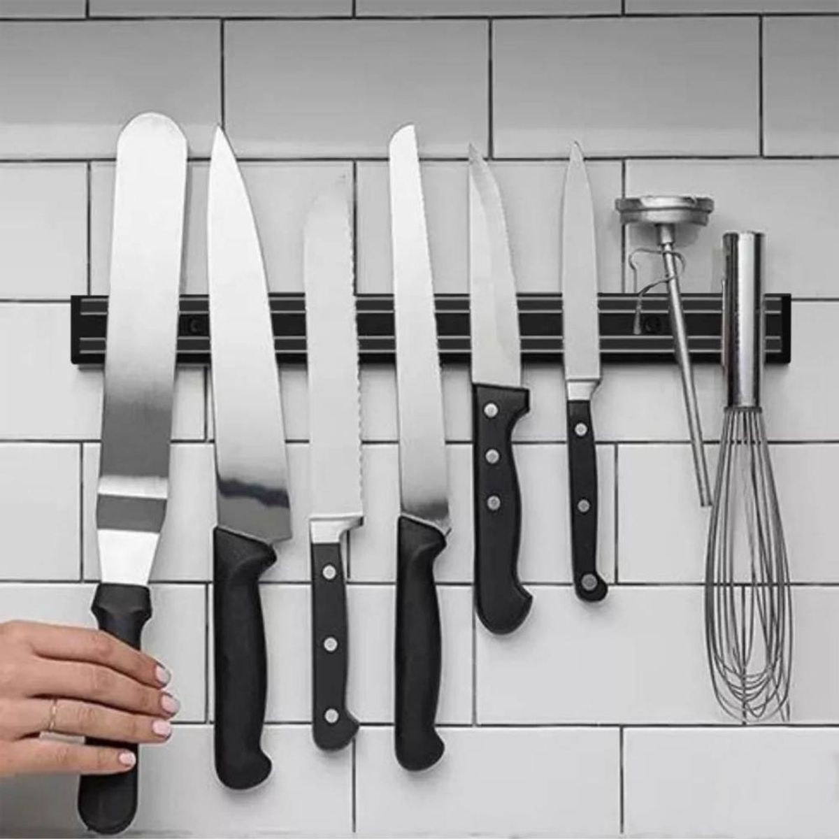 COOK IN - BARRA IMANTADA 46CM CON 5 GANCHOS IMAHE