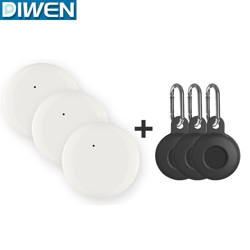 DIWEN - Dispositivo antipérdida para iPhone funda protectora Negro 3 Pack