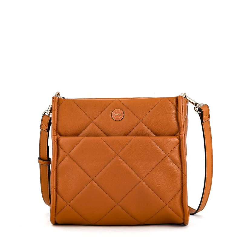 ZIOL - Cartera bandolera mediana fiora café