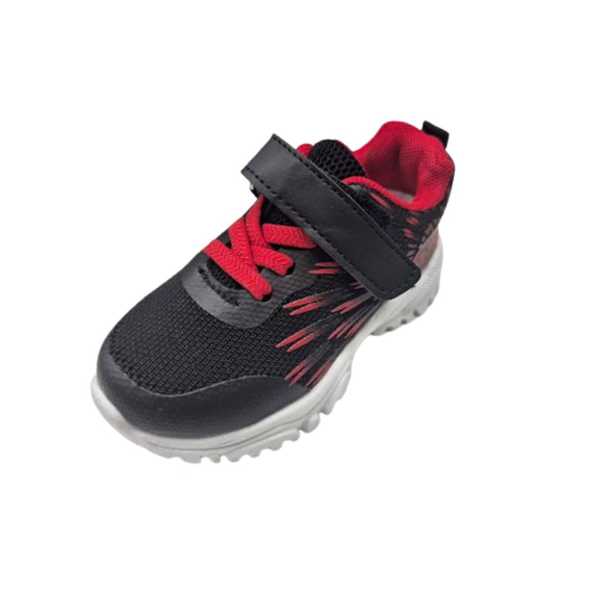 VINNYS OUTLET - Zapatilla Urbana Velcro Negro Rojo
