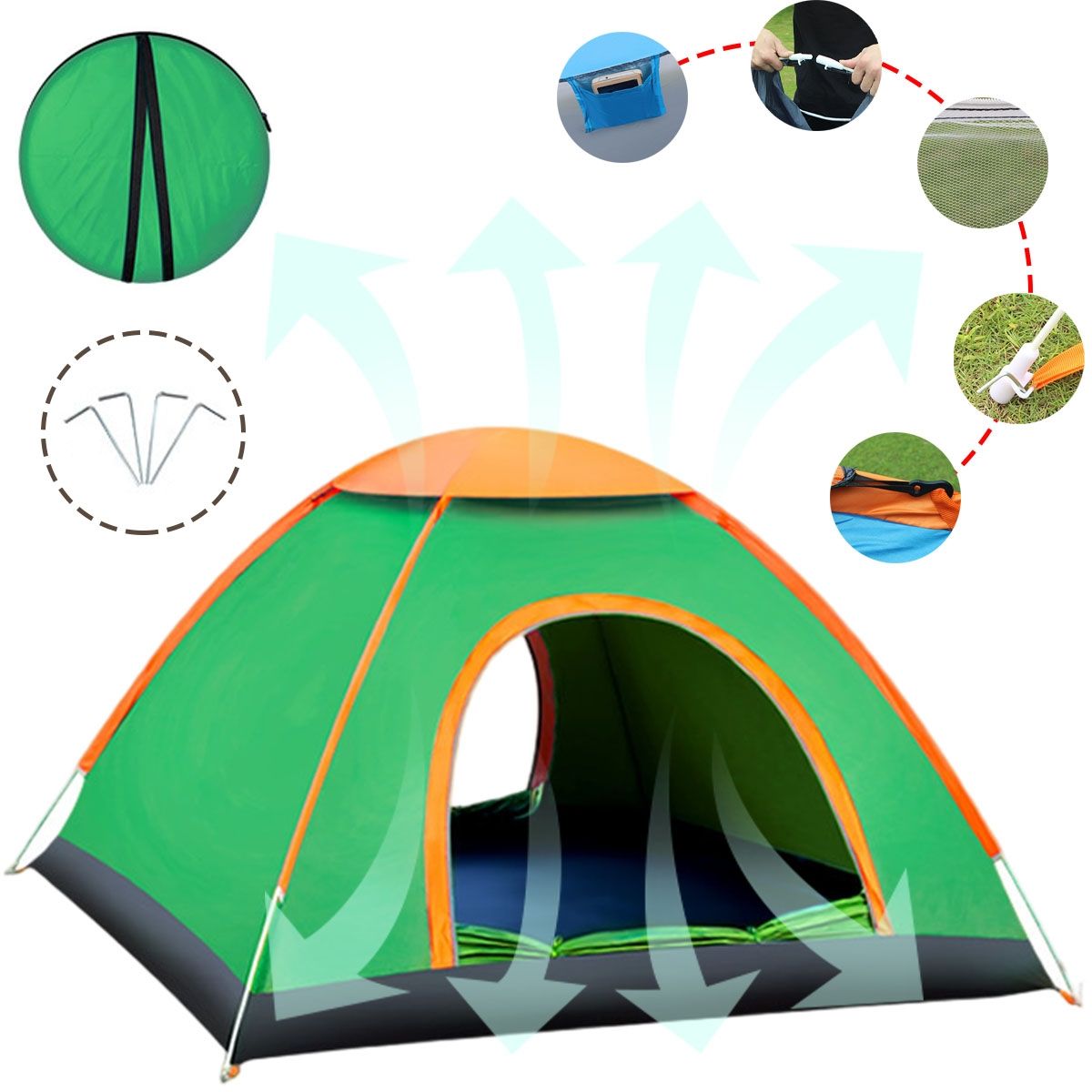 EDWINAYY - Carpa Paraviento Playa Adventure 2-3 Personas Filtro Uv 50