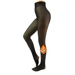 EVERSO - Pack 6 Calza Efecto Piel Panty Con Chiporro Invierno Con Pie.