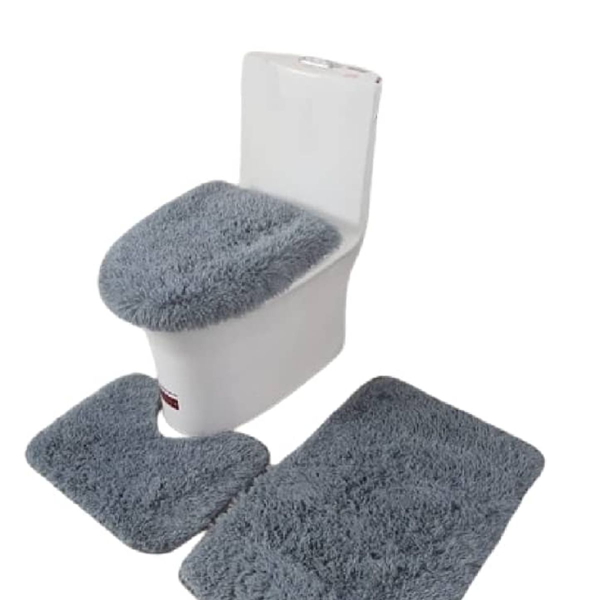GENERICO - Juego de Baño Peludos 3 Piezas Color Gris TF