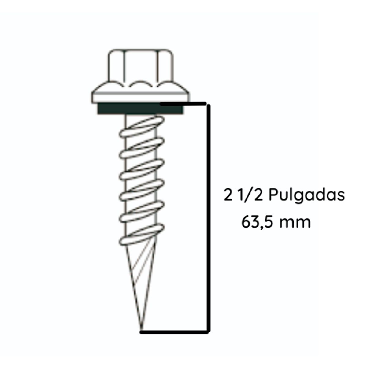 GENERICO - Tornillo Autoperforante Hexagonal Techo Punta Espada 10 X 2 1/2 100 U