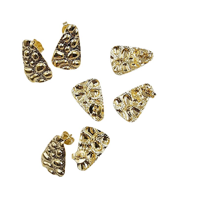 GENERICO - Set De 6 Pares De Bases De Aros Con Baño De Oro Modelos 5 - Dorado