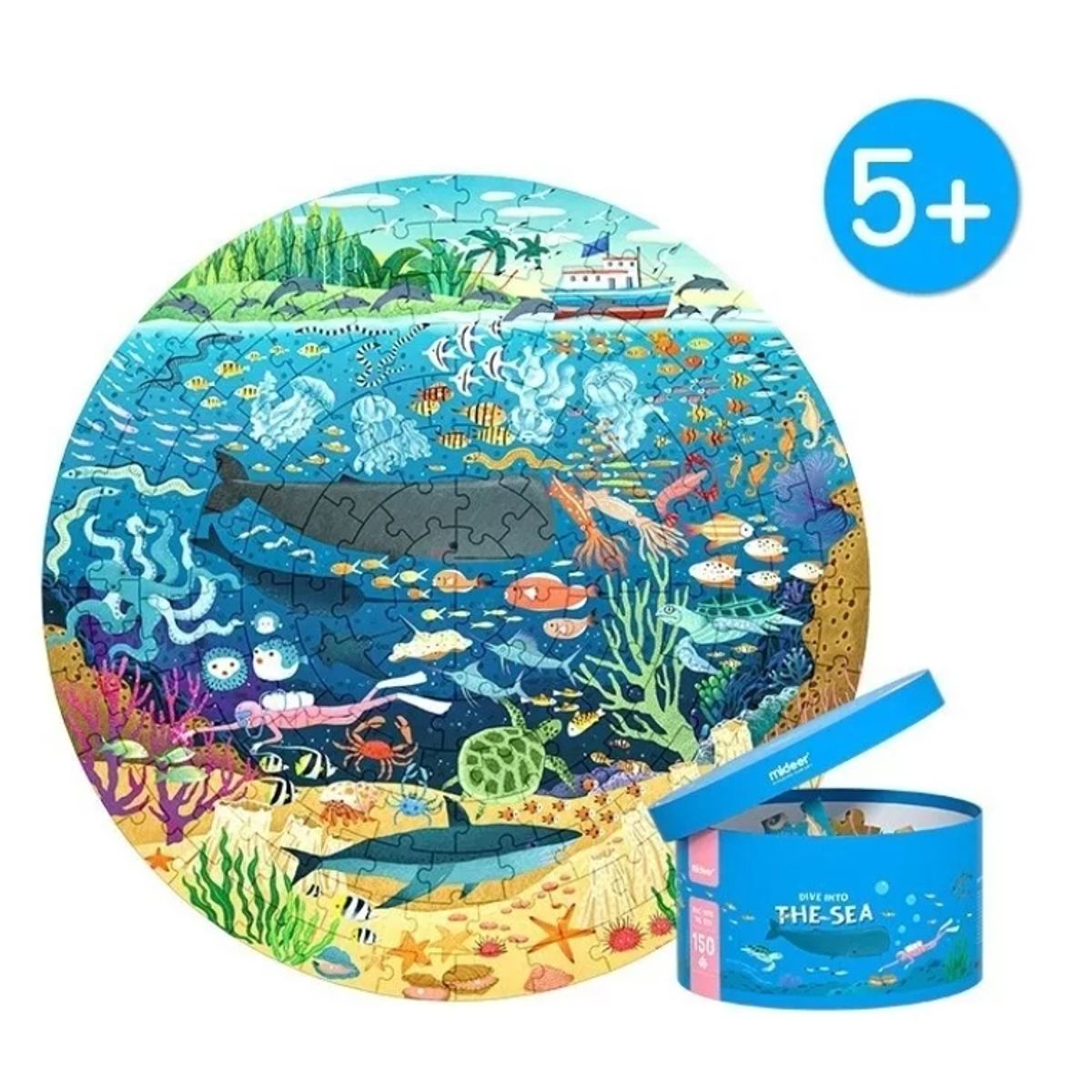 GENERICO - Puzzle Circular Buceando En El Mar - 150 Piezas - Mideer