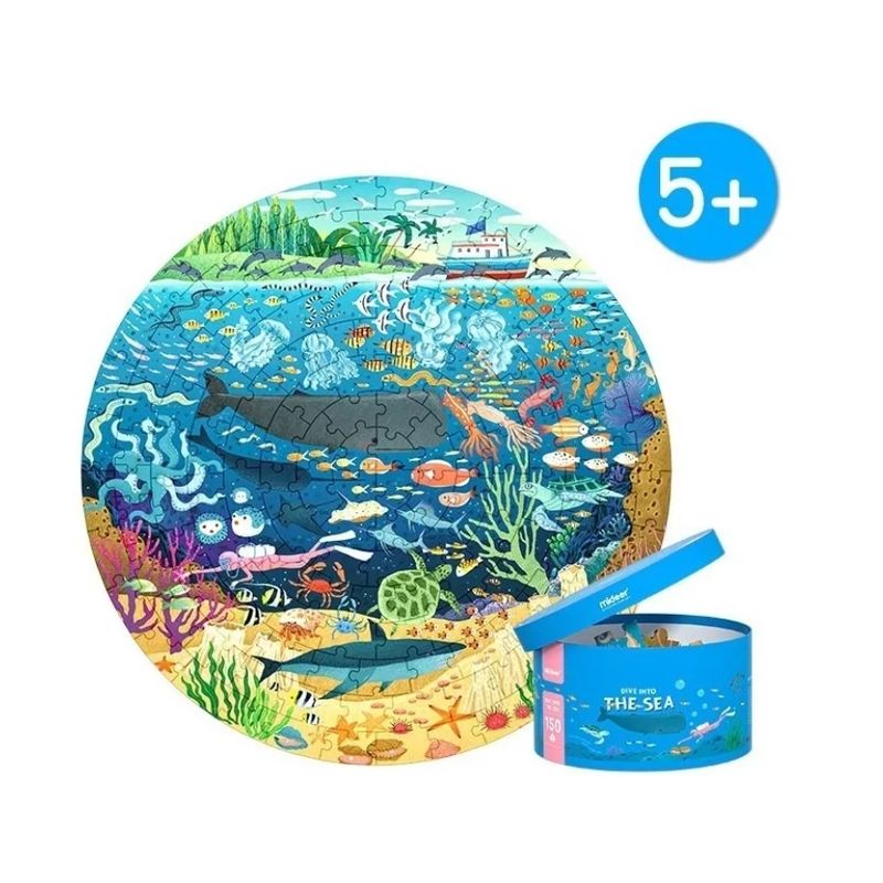 GENERICO - Puzzle Circular Buceando En El Mar - 150 Piezas - Mideer