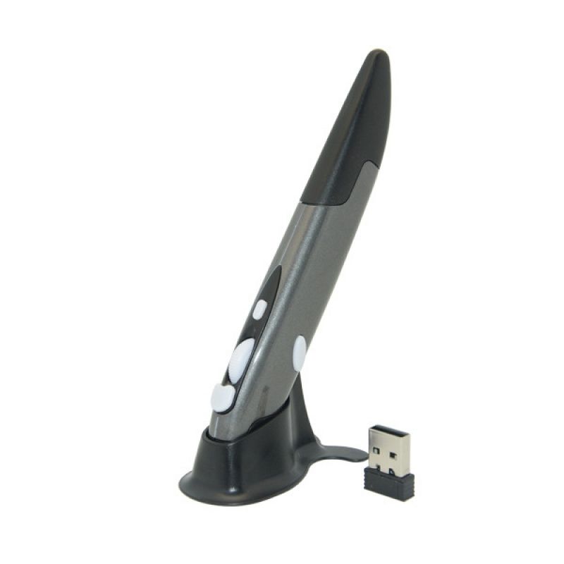 SHARGE - Ratón tipo lápiz Diseño de agarre vertical inalámbrico de 24GHz Gris